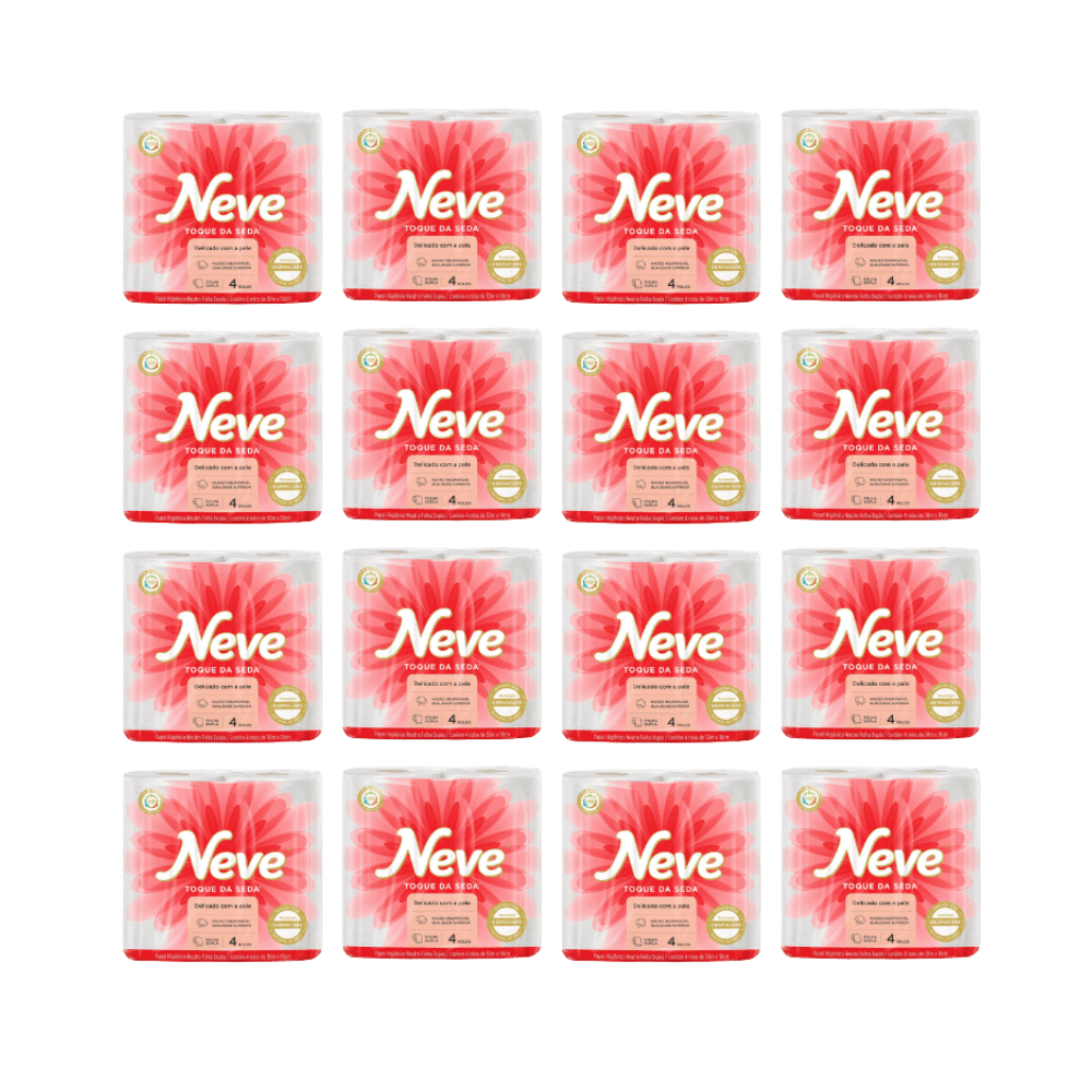 Produto Papel Higiênico Folha Dupla Neve fardo 16 pacotes com 4 rolos 30 metros