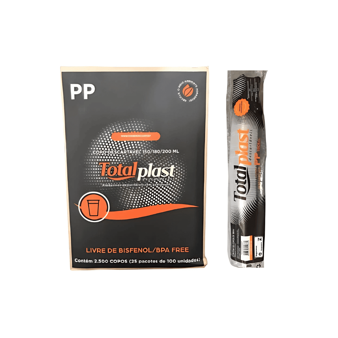 Produto Copo 180ml Totalplast Transparente PP 25X100