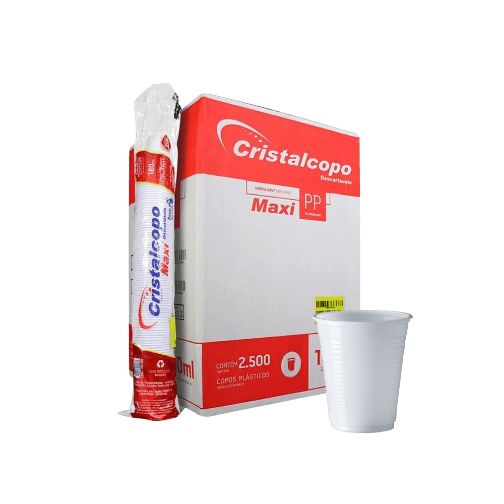 Produto Copo 180ml Branco PP Cristalcopo Maxi 2.500 unidades