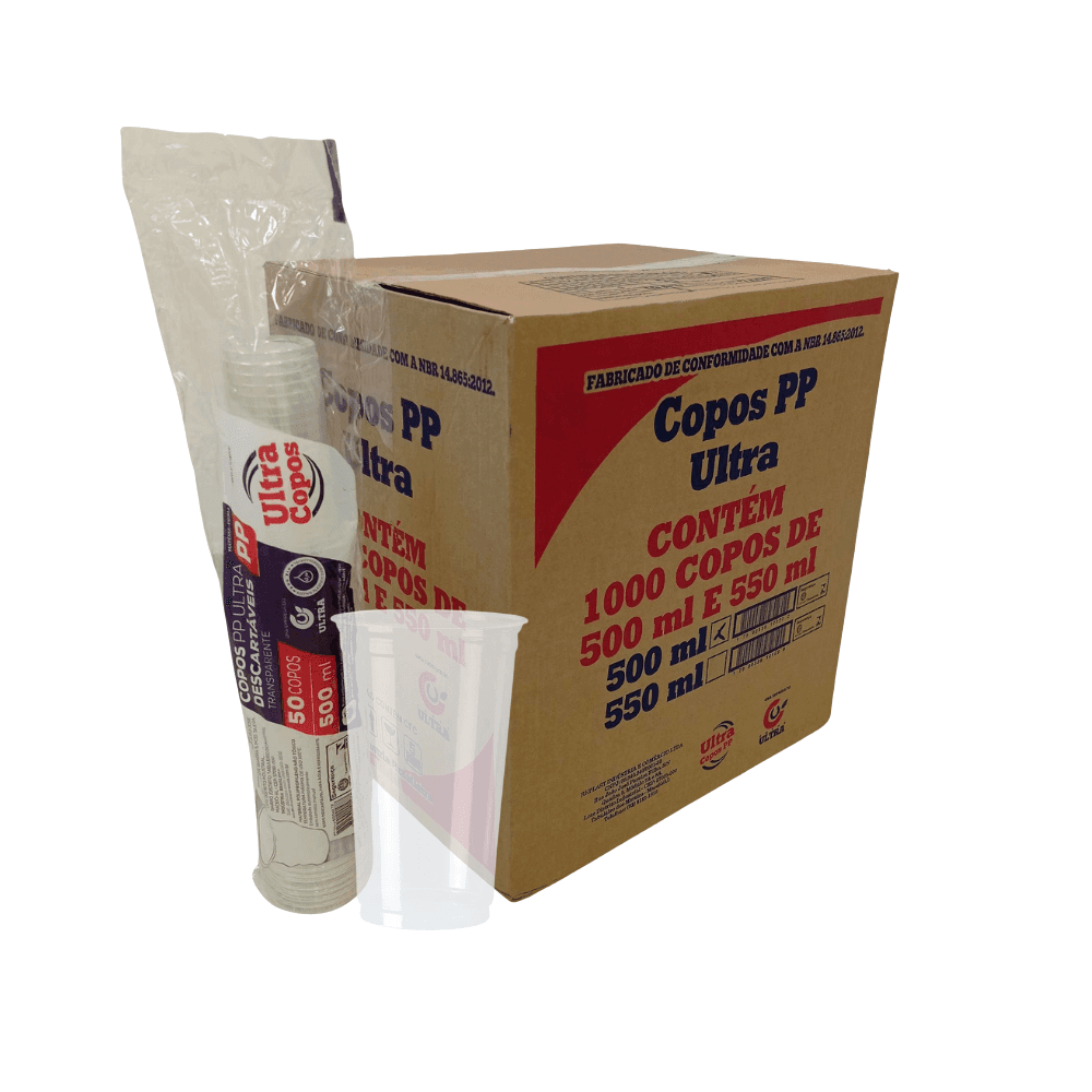 Produto Copo 500ml Transparente PP Ultra 1.000 unidades