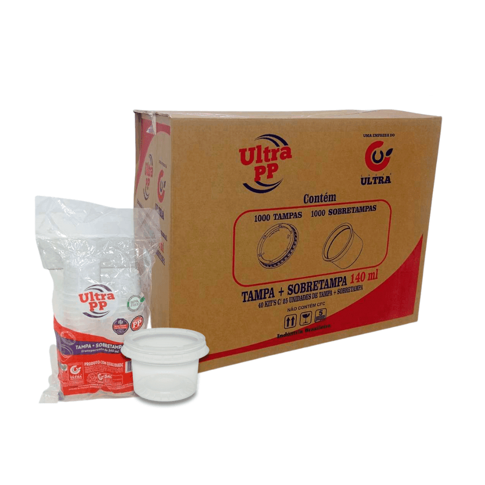 Produto Kit Pote 140ml com Tampa Translúcido PP Ultra 1.000 unidades