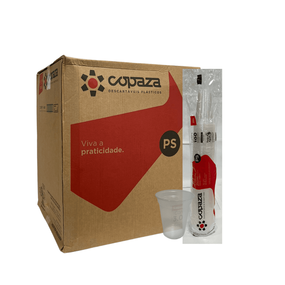 Produto Copo 180ml Translúcido PS ABNT2012 Copaza 2.500 unidades