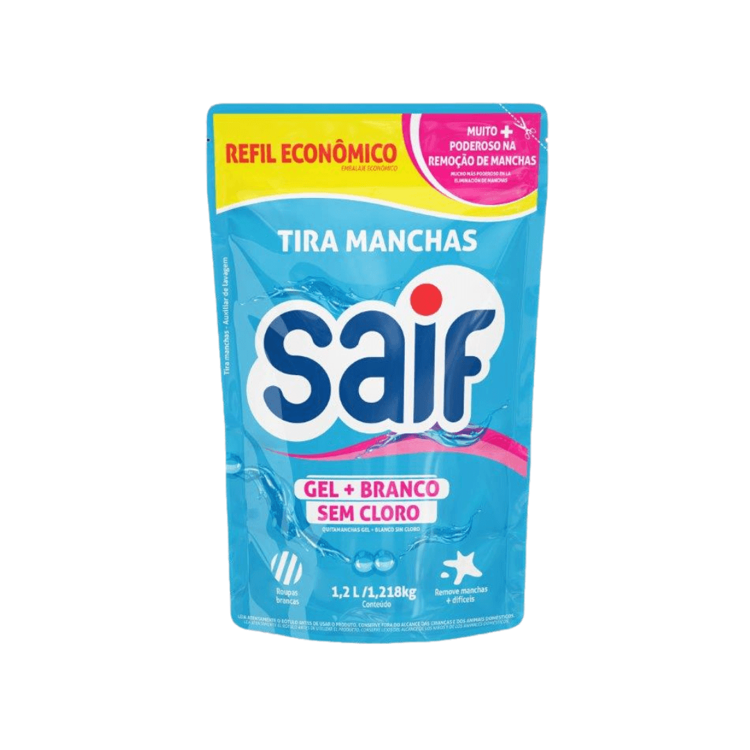 Produto Refil Tira Manchas em Gel Sem Cloro + Branco 1,2 Saif